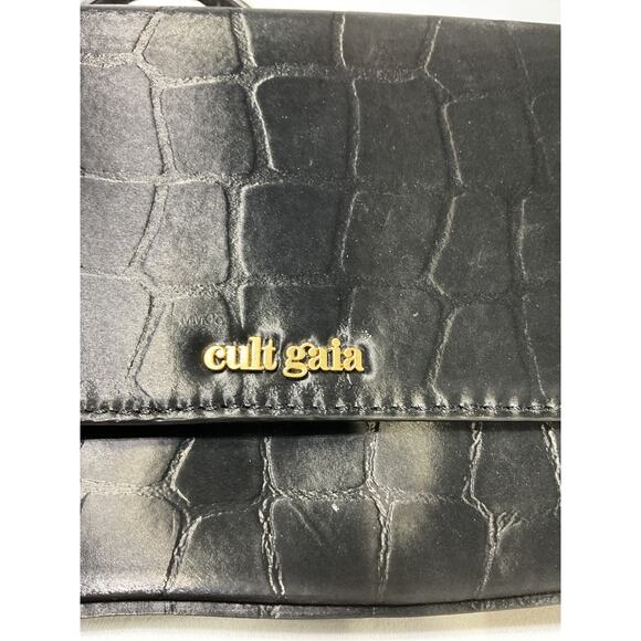 Cult Gaia 'Damara' Black Leather Shoulder Bag Size OS - Picture 4 of 4